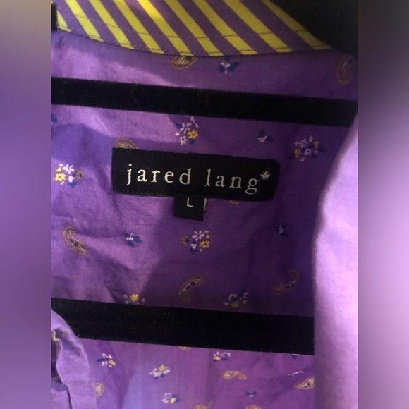 Jared Lang Men’s Purple Paisley Button Down Shirt Large - Picture 6 of 7